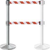 Inobarrier BBCD3M Krom Çift Şerit Bariyer 3m - Kırmızı - Beyaz