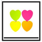 İnox Fixpoint Kalp Postit - 4 adet
