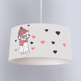 İnstababyrooms Beyaz Gri Tatlı Kedi Desenli Çocuk Odası Dijital Baskılı Sarkıt Avize