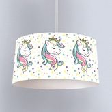 İnstababyrooms Beyaz Puantiyeli Sevimli Unicorn Desenli Çocuk Odası Dijital Baskılı Sarkıt Avize
