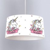 İnstababyrooms Beyaz Unicorn Pembe Yıldız Desenli Çocuk Odası Dijital Baskılı Sarkıt Avize