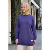 InStyle Etiket Detay Basic Mor Tunik