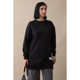 InStyle Etiket Detay Basic Siyah Tunik
