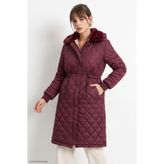 InStyle Kapüşonlu Kapitone Bordo Mont