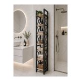 İnter Home MINIMAL BANYO RAFI 8 KATLI PLASTIK AHŞAP