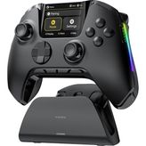 Interactive Screen Wireless Gaming Controller For Pc/switch/switch 2/ios/android,hall Effect Stick & Trigger,rgb Lighting,remappable BUTTONS,1800MAH With Charging Dock (Black)
