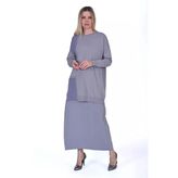 İnvee Pencere Triko Tunik Gri 6986
