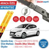 Inwells Peugeot 208 2012-2016 Muz Silecek Takımı