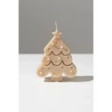 Ionic Yılbaşı Ağacı Christmas Yılbaşı Mumu - Bej - 1 Adet