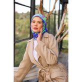 İpekhan Canvas Desen Soft Eşarp Buz Mavi -15 1164