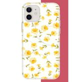 İphone 11 Uyumlu Sarı Çiçek Pattern Baskılı Silikon Kılıf