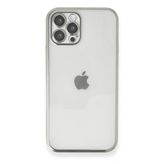 İphone 12 Pro Kılıf Lensli Silikon - Gümüş