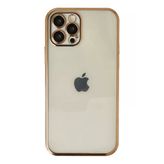 İphone 12 Pro Max Kılıf Lensli Silikon - Gold
