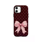 İphone 12 Vorian Çift Katmanlı Blush Heart Bow Kılıf