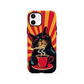 İphone 12 Vorian Çift Katmanlı Kahve Molası Kedi Kılıf