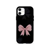 İphone 12 Vorian Çift Katmanlı Midnight Pink Bow Kılıf