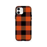 İphone 12 Vorian Çift Katmanlı Orange Buffalo Check Kılıf