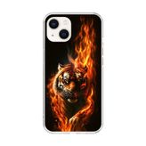 iPhone 13 Mini Uyumlu Şeffaf Kılıf Kaplan Tasarımlı