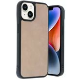 İphone 14 Kılıf Aras Deri Kapak - Pudra
