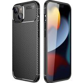 İphone 14 Plus Kılıf Auto Focus Karbon Kapak - Siyah