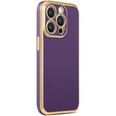 İphone 14 Pro Max Kılıf Parlak Kenarlı Altın Işlemeli Kamera Korumalı Kapak Bark