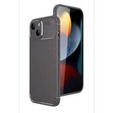 İphone 15 Kılıf Auto Focus Karbon Kapak - Gri