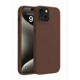 İphone 15 Kılıf First Silikon - Kahverengi