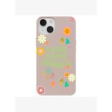 iPhone 15 Plus Pudra Think Happy Renkli Silikon Kılıfı