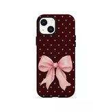 İphone 15 Plus Vorian Çift Katmanlı Blush Heart Bow Kılıf