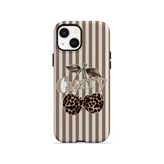 İphone 15 Plus Vorian Çift Katmanlı Cherry Leopar Kılıf