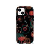İphone 15 Plus Vorian Çift Katmanlı Halloween Doodle Mix Kılıf