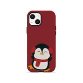 İphone 15 Plus Vorian Çift Katmanlı Kırmızı Penguenli Kılıf