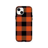 İphone 15 Plus Vorian Çift Katmanlı Orange Buffalo Check Kılıf