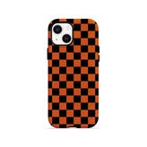 İphone 15 Plus Vorian Çift Katmanlı Orange Checkerboard Kılıf