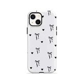 İphone 15 Plus Vorian Magsafe Çift Katmanlı Tiny Bows Hearts Kılıf