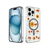 İphone 15 Pro Max Kılıf Daisy Simli Magsafe Kapak - Siyah