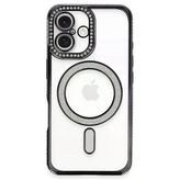 İphone 16 Plus Kılıf Joke Simli Magneticsafe Kılıf - Siyah