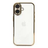İphone 16 Plus Kılıf Lensli Silikon - Gold