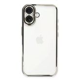 İphone 16 Plus Kılıf Lensli Silikon - Gümüş