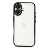 İphone 16 Plus Kılıf Lensli Silikon - Siyah