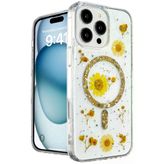 İphone 16 Pro Kılıf Daisy Simli Magsafe Kapak - Gold