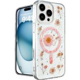 İphone 16 Pro Kılıf Daisy Simli Magsafe Kapak - Pembe