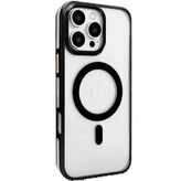 İphone 16 Pro Max Gleam Pc Sert Magsafe Kılıf - Şeffaf-Siyah