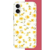 İphone 16 Uyumlu Sarı Çiçek Pattern Baskılı Silikon Kılıf