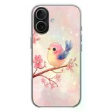 İphone 17 Uyumlu Dalda ki Kuş Baskılı Silikon Kılıf