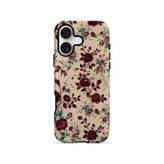 İphone 17 Vorian Çift Katmanlı Bordo Botanik Kılıf