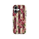 İphone 17 Vorian Çift Katmanlı Bordo Gül Serit Kılıf