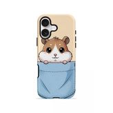İphone 17 Vorian Çift Katmanlı Cepli Hamsterli Kılıf