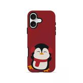 İphone 17 Vorian Çift Katmanlı Kırmızı Penguenli Kılıf