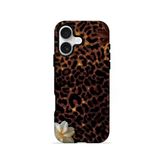 İphone 17 Vorian Çift Katmanlı Koyu Leopar Çiçek Kılıf